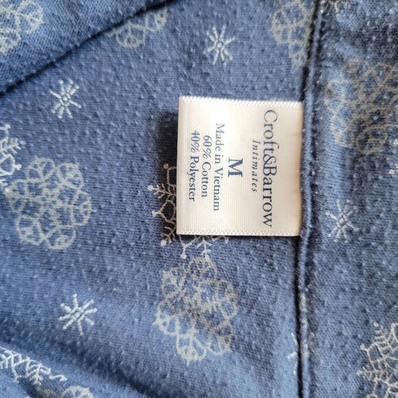 Croft & Barrow Womens M Blue Snowflake Print Pajama Set - Picture 4 of 7